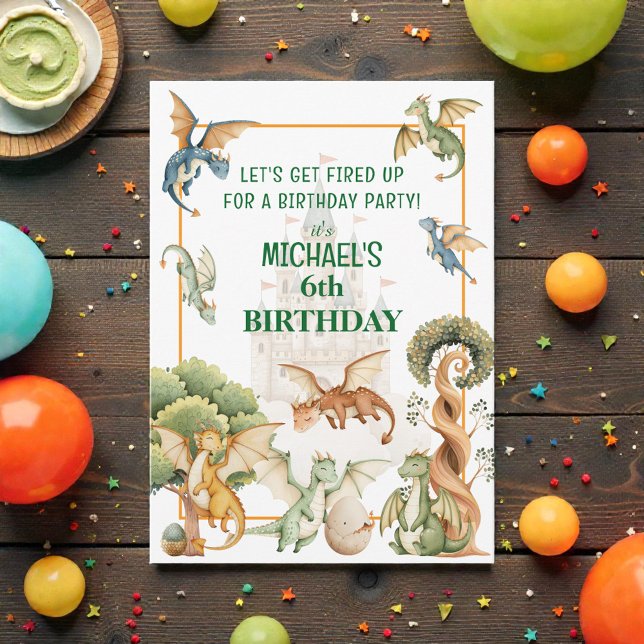 Whimsical Dragon Birthday  Invitation (Créateur téléchargé)