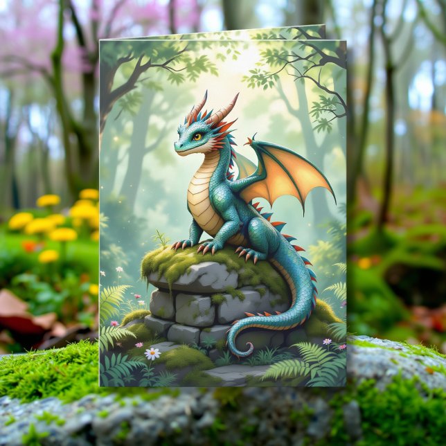 Whimsical Dragon Coloring Page und Birthday Karte (Von Creator hochgeladen)