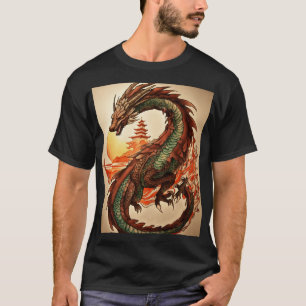 "Whimsical Dragon Dreamscape: Watercolor Wash T-Sh T-Shirt