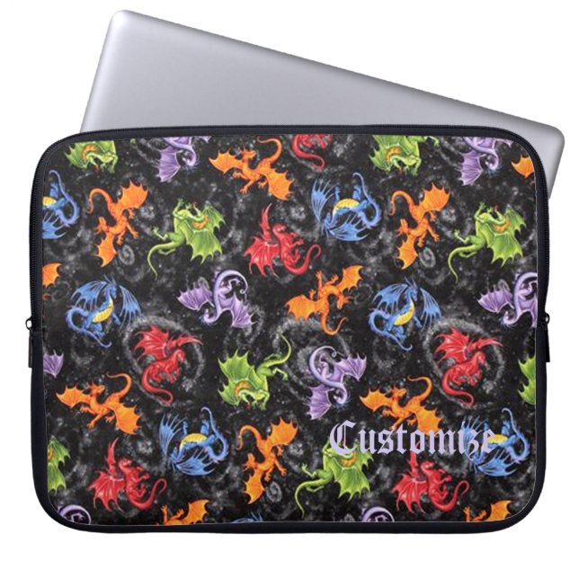 Whimsical Dragon Lovers Patterns Laptop Sleeve (Vorderseite)