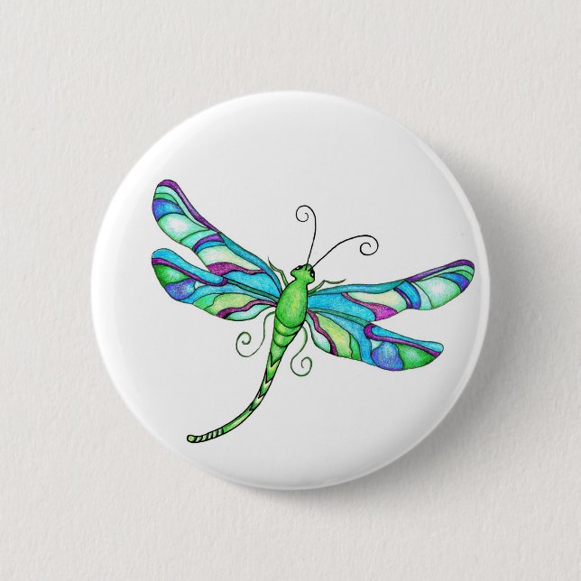 Whimsical Dragonflies Button (Vorderseite)