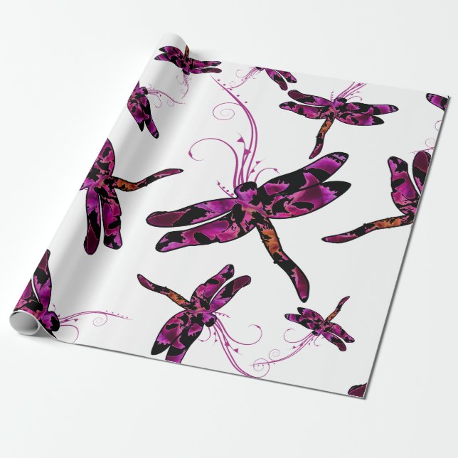 Whimsical Dragonflies Geschenkpapier (Ungerollt)