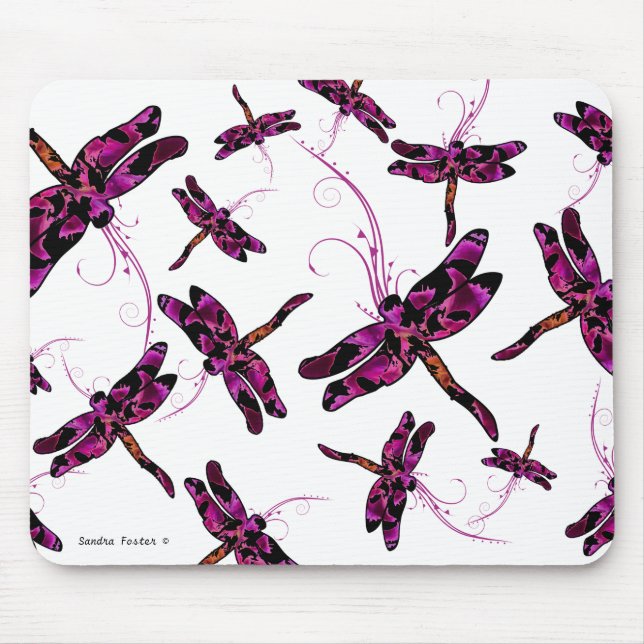 Whimsical Dragonflies Mousepad (Vorne)