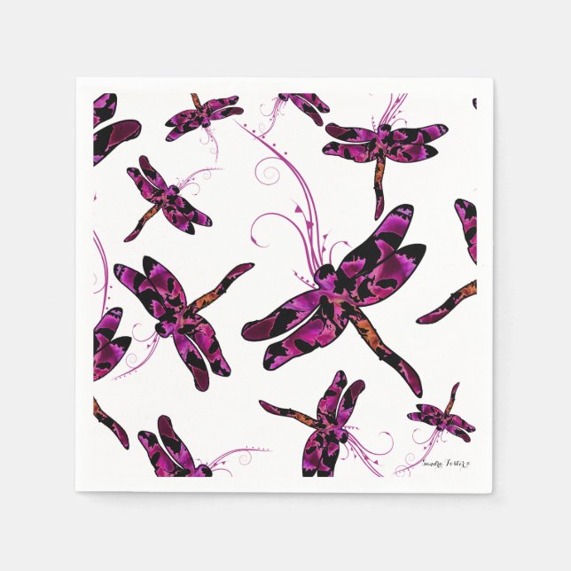 Whimsical Dragonflies Serviette (Vorderseite)