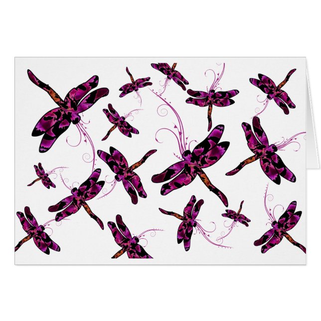 Whimsical Dragonfly Card (Vorderseite (Horizontal))