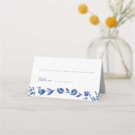Whimsical Drawn Floral Wedding Folded Place Card Platzkarte