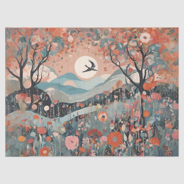 Whimsical Dreamy Landscap Seidenpapier (Vorderseite)