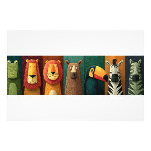 Whimsical Dschungeltiere Foto drucken