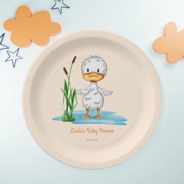 Whimsical Duckling Baby Duckling Pappteller (Von Creator hochgeladen)