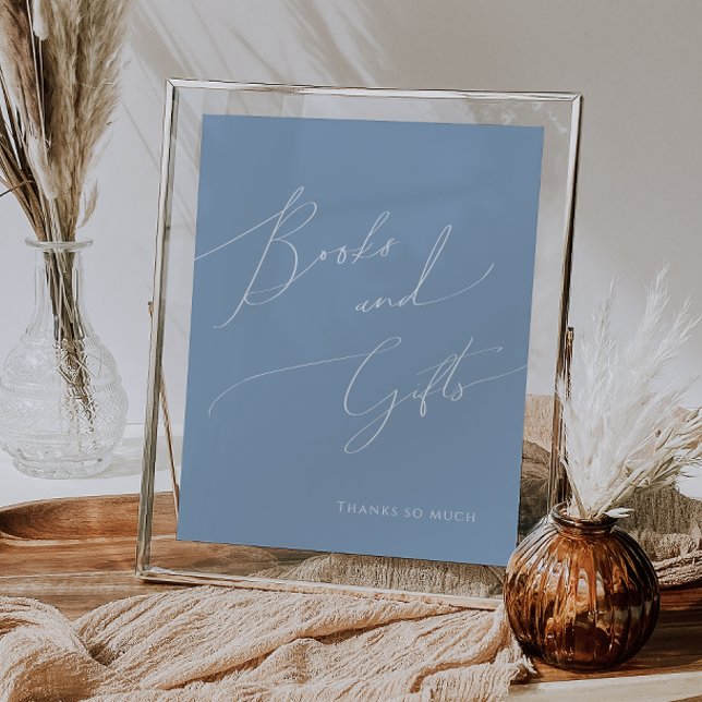 Whimsical Dusty Blue Baby Duschbücher und Geschenk Poster (Von Creator hochgeladen)