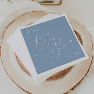Whimsical Dusty Blue Baby Dusche Napkins Serviette