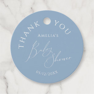 Whimsical Dusty Blue Baby Dusche Vielen Dank Geschenkanhänger