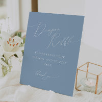 Whimsical Dusty Blue Diaper Raffle Baby Dusche