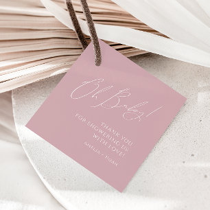 Whimsical Dusty Rose Oh Babydusche Danke Geschenkanhänger