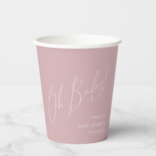 Whimsical Dusty Rose Oh Babydusche Pappbecher