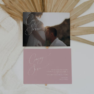 Whimsical Dusty Rose Schwangerschaft Ankündigung