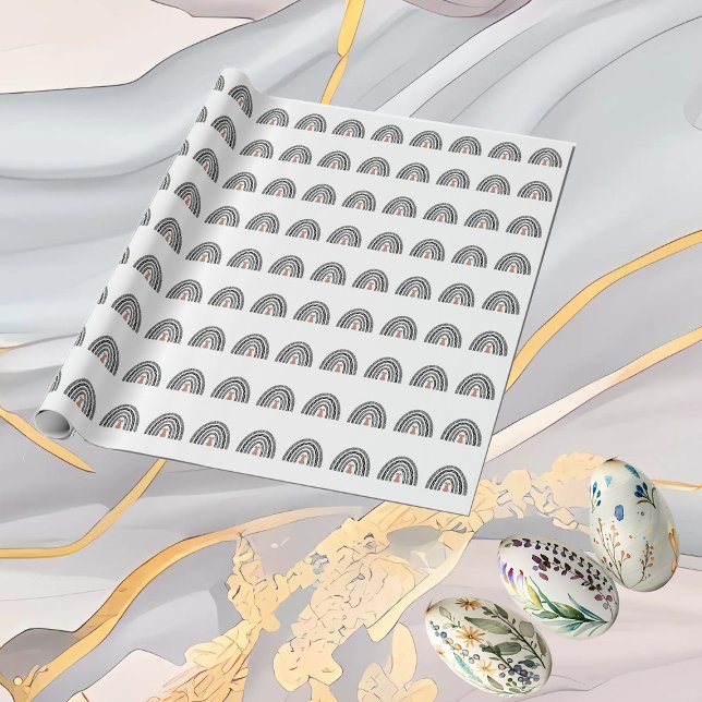 Whimsical Easter Bunny Rainbow Icon Minimal Spring Geschenkpapier (Whimsical Easter Bunny Rainbow Icon Minimal Spring Wrapping Paper)