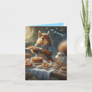 Whimsical Eichhörnchen es ist eine Party Geburtsta Dankeskarte