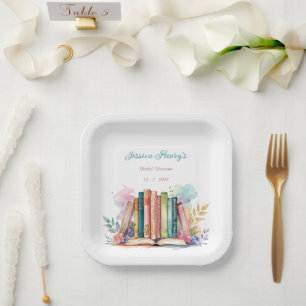 Whimsical Ein Neues Kapitel Buch Brautparty  Pappteller