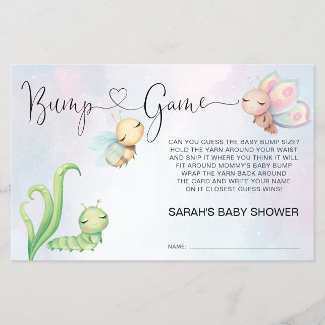 Whimsical Eine kleine Liebe Bug Rainbow Baby Bump  Flyer (Vorne)