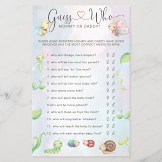 Whimsical eine kleine Liebe Bug Rainbow Guess Wer Flyer