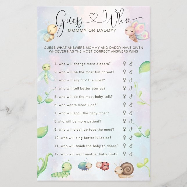 Whimsical eine kleine Liebe Bug Rainbow Guess Wer  Flyer (Vorne)