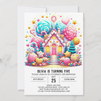 Whimsical Elegant Candyland Digitaler Geburtstag Einladung