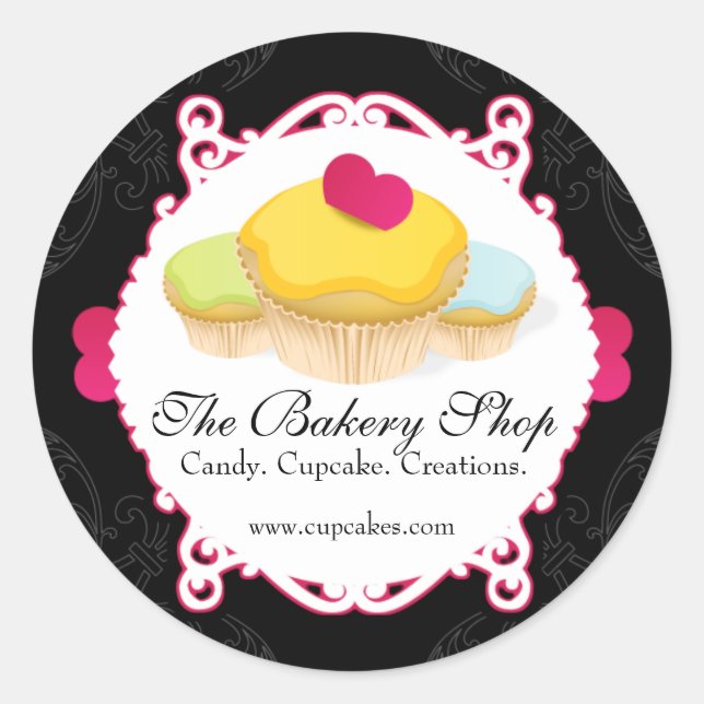 Whimsical & Elegant Cupcake Bakery Étiquettes d'af (Devant)