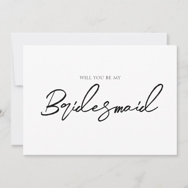 Whimsical Elegant Minimal Bridesmaid Vorschlag Einladung (Vorderseite)