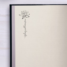 Whimsical Elegant Script Individuelle Name Lotus B Gummistempel