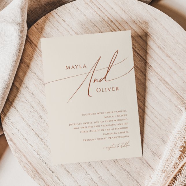 Whimsical Elegant Wüste | Beige Hochzeit Einladung (Von Creator hochgeladen)