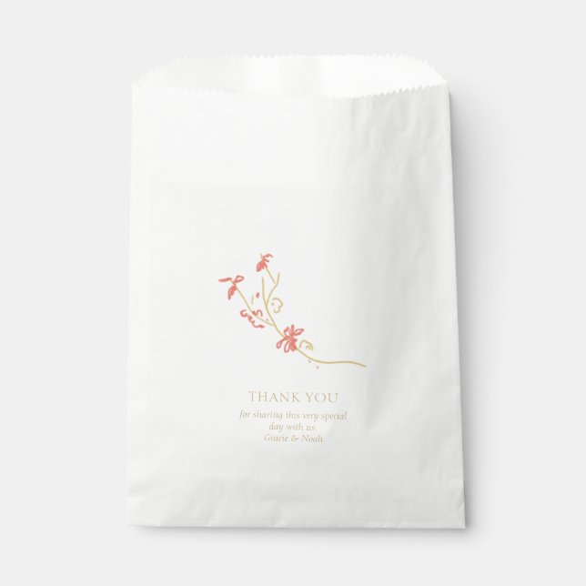 Whimsical & Elegante Blumenpaare Geschenktütchen (Vorderseite)