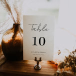 Whimsical & Elegante Script Elegance Hochzeit Tischnummer<br><div class="desc">Modernes und elegantes Design bedruckt Whimsical & Elegant Script Elegance Wedding Tischnummer, die mit Ihrem Text angepasst werden kann und fügen Sie jede Tischnummer Karte zu Ihrem Warenkorb, eins nach dem anderen. Bitte klicken Sie auf den Button "Anpassen" und verwenden Sie unser Design-Tool, um diese Vorlage zu ändern. Karo im...</div>