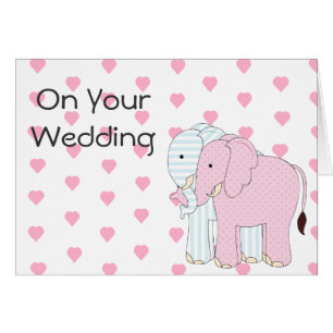 Whimsical Elephant Wedding Card