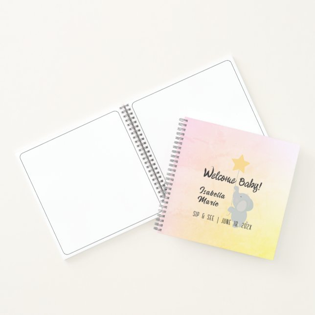 Whimsical Elephant Welcome Baby Advice & Wünsche Notizbuch (Innenseite)