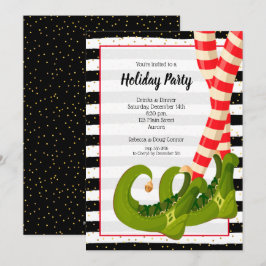 Whimsical Elf Legs Feiertag Weihnachten Einladunge