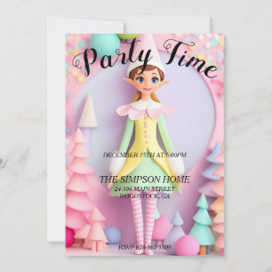 Whimsical Elf Noël Fête Invitation