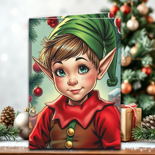 Whimsical Elf   Personalisiertes Weihnachten Karte