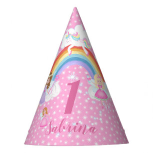 Whimsical Enchanted Fairy Princess 1. Geburtstag Partyhütchen