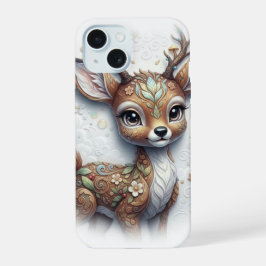 Whimsical Enchanted Fawn Portrait iPhone 15 Hülle
