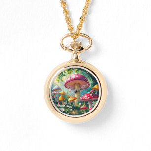 Whimsical Enchanted Forest Mushrooms eWatch Armbanduhr