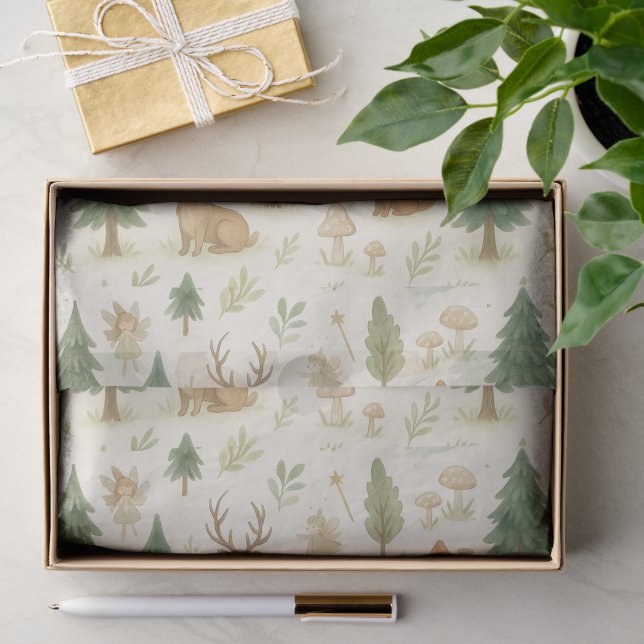 Whimsical Enchanted Forest Woodland Tiere Seidenpapier (Geschenk)