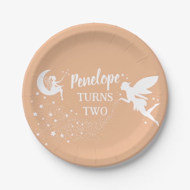 Whimsical Enchanted Pastel Fairy Themed Party Pappteller (Vorderseite)