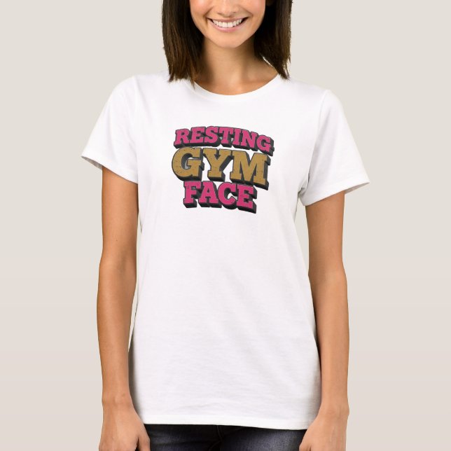 Whimsical ENTSPANNTES GYM FACE Visual Design T-Shirt (Vorderseite)