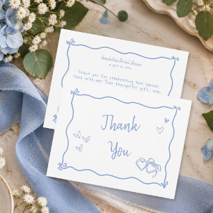 Whimsical Etwas Blaues Handgezeichnete Brautparty Dankeskarte