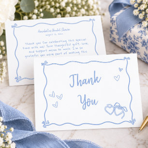 Whimsical Etwas Blaues Handgezeichnete Brautparty Dankeskarte