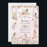 Whimsical Fairies Babydusche Blumengarten Wiese Save The Date<br><div class="desc">Personalisieren Sie diese skurrile Save the Date einfach und schnell. Klicken Sie einfach auf die Schaltfläche Bearbeiten mit Entwurfswerkzeugen, um den Text zu bearbeiten, Schriftart und Schriftart zu ändern. Mit handgezeichnet Feen in Aquarellfarbe in einer verzauberten Wildblume Wiese. Matching-Elemente im Speicher verfügbar. Alle Texte sind editierbar! c) Somerset Fine Paperie...</div>