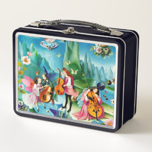 Whimsical Fairies, die musikalische Instrumente sp Metall Brotdose