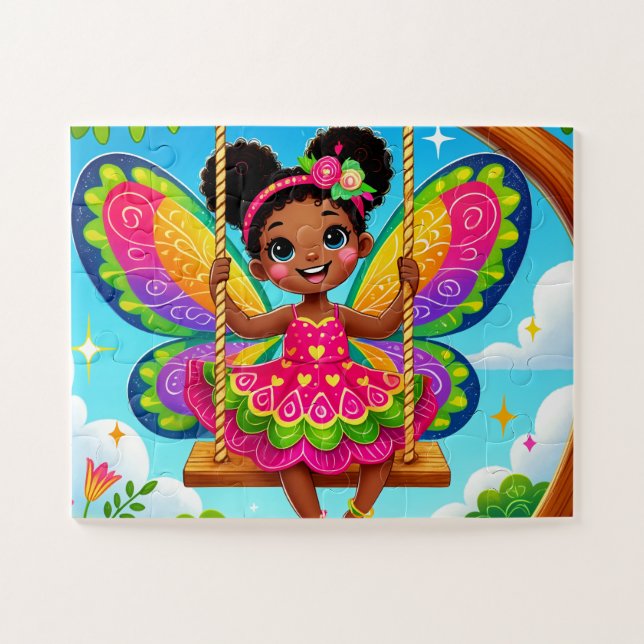 WHIMSICAL "FAIRON ON A SWING" JIGSAW PUZZLE (Horizontal)