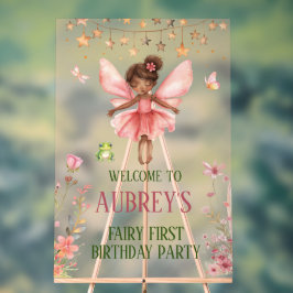 Whimsical Fairy erster Geburtstag Begrüßungszeiche Acrylschild